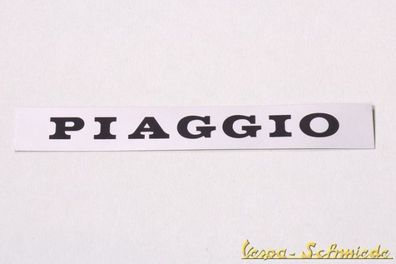 VESPA Schriftzug Sitzbank - "Piaggio" - PX / T5 - Emblem Lusso Silber Schwarz