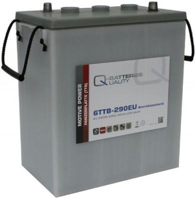 Q-Batteries 6TTB-290EU 6V 290Ah (C20) geschlossene Blockbatterie, positive Röhrche...