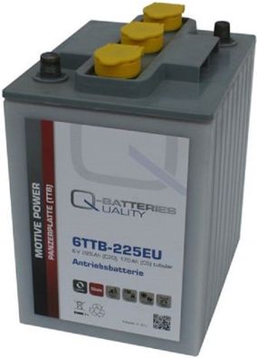 Q-Batteries 6TTB-225EU 6V 225Ah (C20) geschlossene Blockbatterie, positive Röhrche...