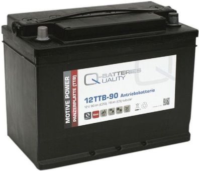Q-Batteries 12TTB-90 12V 90Ah (C20) geschlossene Blockbatterie, positive Röhrchenp...
