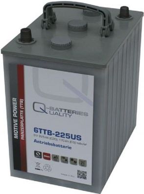 Q-Batteries 6TTB-225US 6V 225Ah (C20) geschlossene Blockbatterie, positive Röhrche...