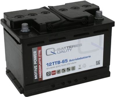 Q-Batteries 12TTB-65 12V 65Ah (C20) geschlossene Blockbatterie, positive Röhrchenp...