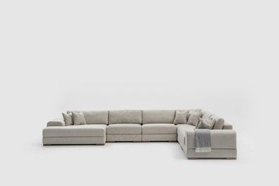 Ecksofa U-Form Wohnzimmer Couch Sofa Design Moderne Möbel 150x425x320