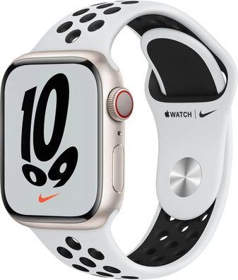Apple Watch Nike Series 7 41mm Polarstern Aluminiumgehäuse mit Pure Platinum/ Schwarz