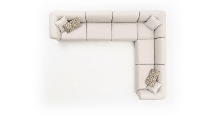 Ecksofa L-Form Beige Eckgarnitur Möbel Textil Stil 405x315 Couch Sofa