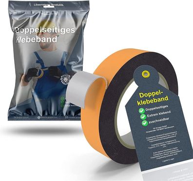 3x Starkes Doppelseitiges Klebeband 25m x 38 mm Spiegelklebeband Doppelklebeband