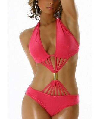 HoT Sexy Miss Gogo Strip Monokini Bikini Body Top Bikini XS/ S NEU pink gold