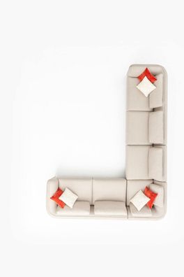 Ecksofa Sofa L-Form Design Modern Luxus Wohnzimmer Beige Couch