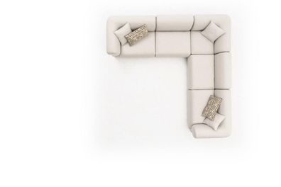 Ecksofa Beige Wohnzimmer Sofa Couch L-Form Modern Möbel Textil
