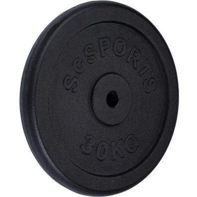 ScSPORTS® Hantelscheiben 30kg 30mm Gusseisen Gewichtsscheiben Gewichte Hantel