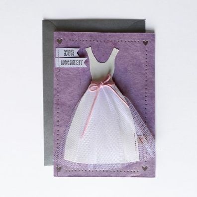 Hochzeitskleid Karte "Rosa"