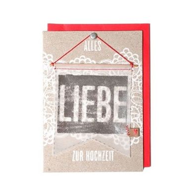 Wimpel Karte "Alles Liebe zur Hochzeit"