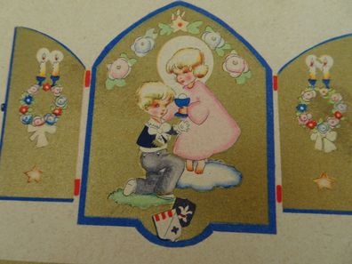 alte Postkarte AK Kleinformat KF Kommunion Belgien Colorprint 1518