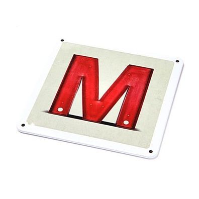 Metallschild - "M"