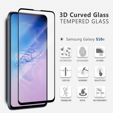 3D Premium 9H Japan Asahi Full Glas Folie Schutzglas Panzer Samsung Galaxy S10e