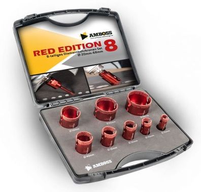 Amboss "Red Edition 8" - Profi Diamantbohrkronen-Set