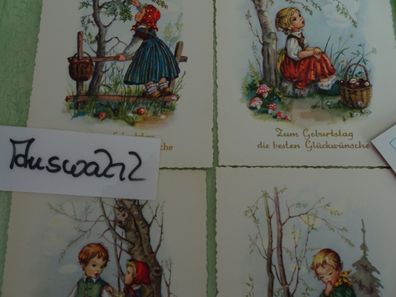 alte Postkarte AK Germany Zum Geburtstag " Kinder wie gemalt "