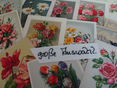 sehr alte Postkarte AK Geburtstag Namenstag Neutral Blumen wie gemalt