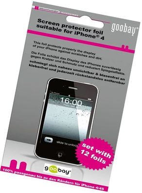 12x goobay® Displayschutzfolie für iPhone 4 4S NEU