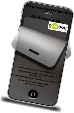 2x Displayschutzfolie für Vorder- und Rückseite für iPhone 4 4s von goobay ® NEU