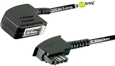 goobay® TAE F Verlängerungskabel 15m analoge Telefon Verlängerung NEU & OVP