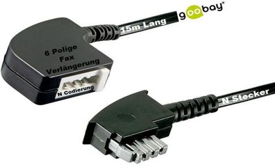 goobay® TAE N Verlängerungskabel 15m analoge Fax Geräte Verlängerung