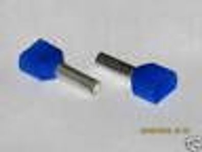 49 Aderendhülsen Isoliert Twin blau 2 x 2,5 mm² x 8mm Adernhülsen