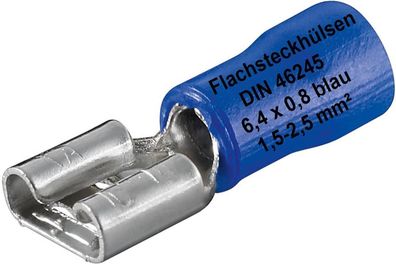 Kabelschuhe blau 1,5-2,5mm² Flachhülse 6,4mm NEU