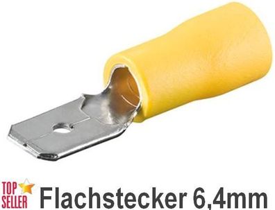 Kabelschuhe gelb 4,0-6,0mm² Flachstecker 6,4mm NEU