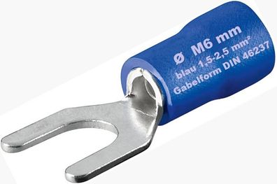Kabelschuhe blau 1,5-2,5mm² Gabel Ø M 6 mm Quetschkabelschuhe Gabelform M6 NEU