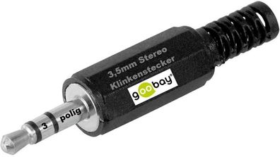 goobay ® 3,5mm Klinke Stecker Stereo Plastik Klinkenstecker zum Löten 3 polig