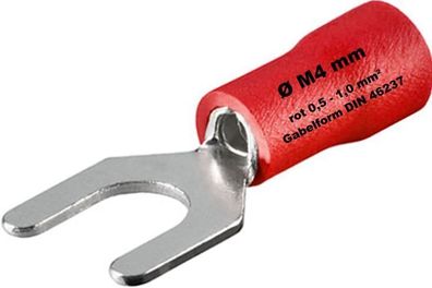 Gabel 4mm Kabelschuhe Ø M4 rot 0,5-1,5mm² NEU & OVP