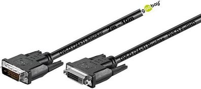 DVI-D FullHD Verlängerungskabel DVI-D (24 + 1) Stecker>DVI D 24 + 1 Buchse Dual Link