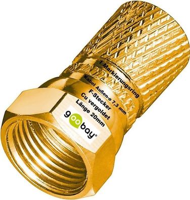 goobay ® F Stecker Cu vergoldet für Sat Kabel Außen ø 7,3 mm Neu & OVP