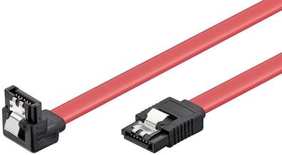 2x 0,5m S-ATA Kabel mit Winkelstecker & Sicherungs Clip 1.5GBits / 3GBits Goobay