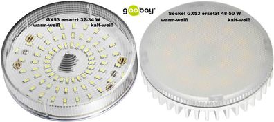 goobay ® LED Einbaustrahler GX53, GX 53 ersetzt 32-50 W Warm Kalt weiss