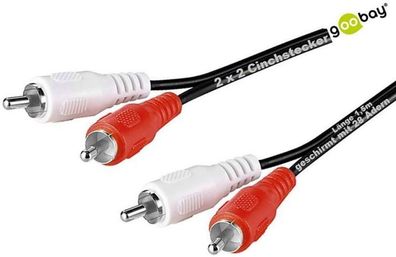 1,5m Cinch Anschlusskabel 2x 2 Stecker Cinchkabel Audiokabel von goobay®