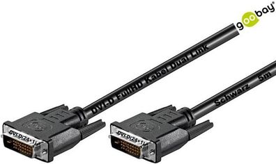 goobay ® 5m DVI-D FullHD Kabel Dual Link DVI-D (24 + 1) Stecker Stecker