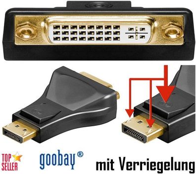 DisplayPort-Stecker / DVI-I-Buchse Dual-Link 24 + 5 pin 1.1 vergoldet von goobay®