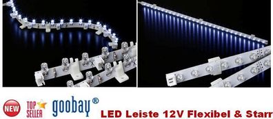 Flexible oder Starre LED-Leiste 12V DC in 30cm oder 37,5cm verschiedene Farben