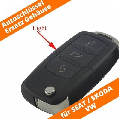Klapp Schlüssel Gehäuse 3 Tasten für VW AUDI SEAT SKODA VAG Gruppe Golf A4 Ibiza