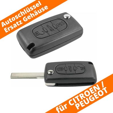 Klapp Schlüssel 3 Tasten Gehäuse HU83 für Peugeot 207 308 407 Citroen C4 C5