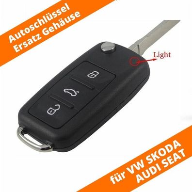 Ersatz Klappschlüssel Fernbedienung Gehäuse 3Tasten Schlüssel für VW Skoda Seat
