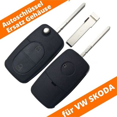 Klapp Schlüssel Gehäuse rund 2 Tasten für Audi VW SEAT SKODA bis 2010 Golf A3 A4