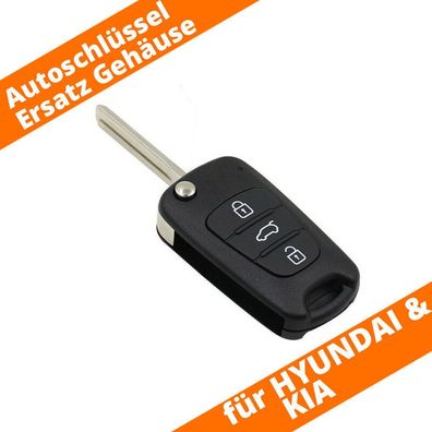 Hyundai i10 i20 i30 ix35 ix20 Elantra Schlüssel Gehäuse 3 Tasten Autoschlüssel