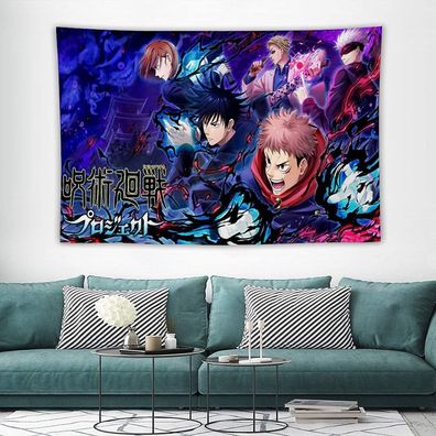 Anime Jujutsu Kaisen Itadori Yuji Tapestry Gojo Satoru Wandbehänge Hintergrund Tuch
