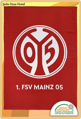 Decke 1. FSV Mainz 05 Fleecedecke Kuscheldecke Rot Logo Gr. 150x200cm NEU