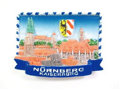 Nürnberg Magnet Poly Kaiserburg Franken Germany Souvenir Stadtwappen