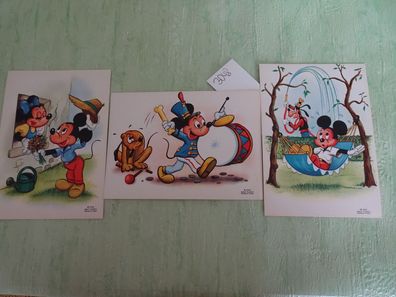 3 alte Postkarten AK Walt Disney (C) 1960 WDP Hansa Verlag Bonn HB Goofy Pluto....