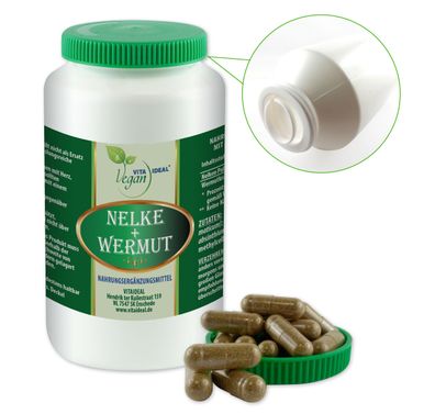 VITAI DEAL Vegan® Gewürz Nelken + Wermut Kraut - Kapseln - Wermutkraut - Gewürznelke